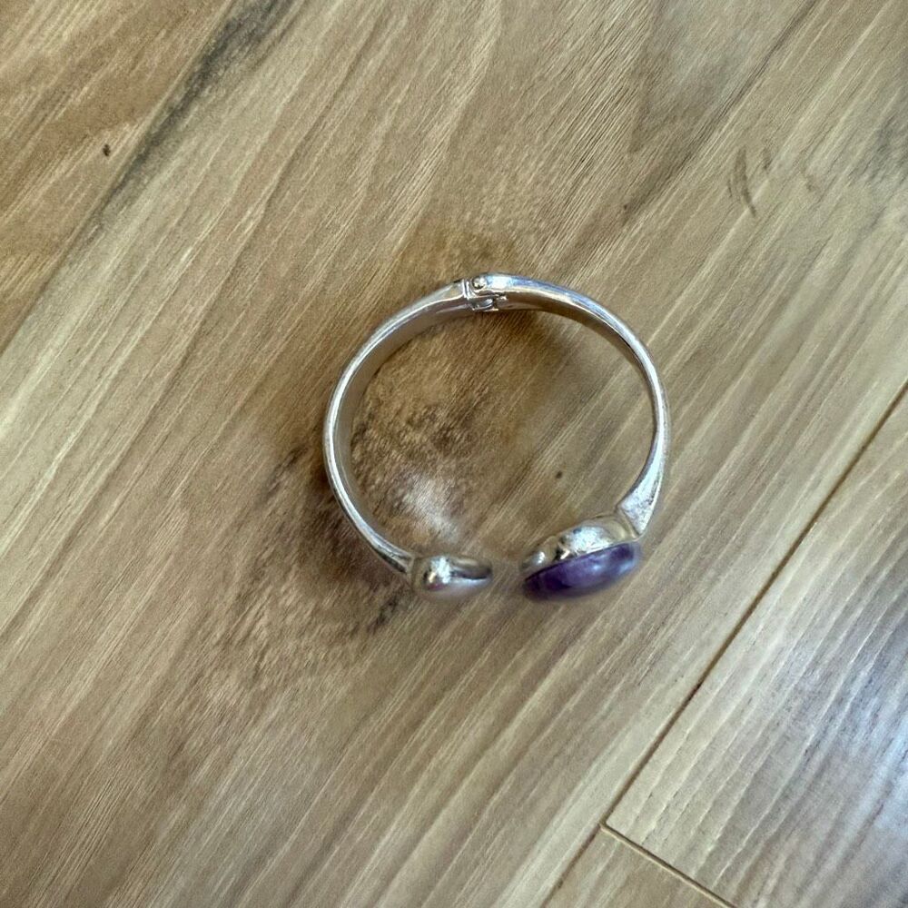 Robert Lee Morris Soho Open Bangle Bracelet Tiffany Stone Charoite Vintage Women - Picture 5 of 6